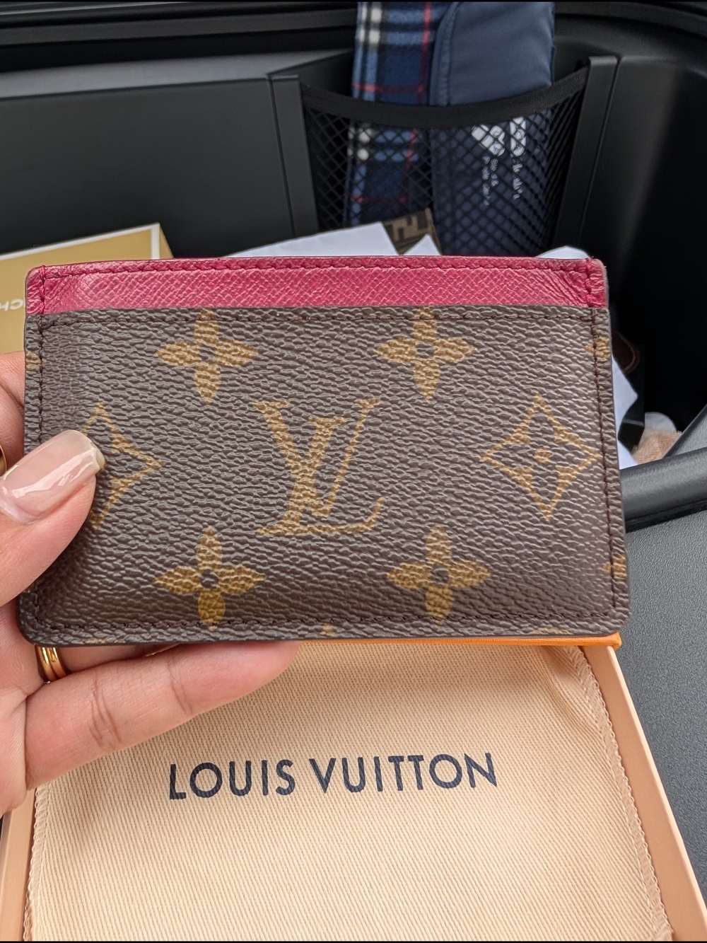 Louis Vuitton Monogram Card Holder in Brown & Burgundy - Picture 5 of 6
